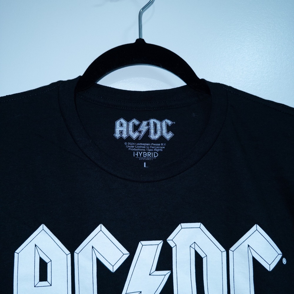 AC/DC Black Hybrid Unisex Crewneck T-Shirt Size Large - Picture 2 of 5